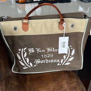 NWT Bordeaux Canvas Tote